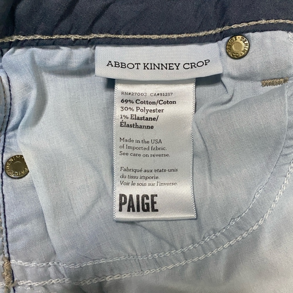 Paige Women's Abbot Kinney Cropped Low Rise Denim Jean In Blue Size 28 - Picture 5 of 8
